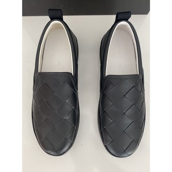 Bottega Veneta Intrecciato Calf Leather Black Shoes 7 US 578303 Italy NIB $760 main image 10